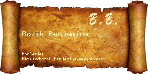 Bozik Benjamina névjegykártya